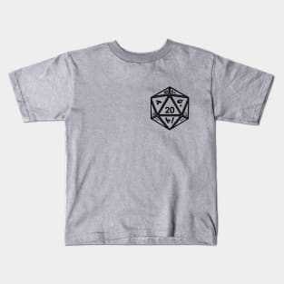 (Pocket) Transparent D20 Dice (Black Outline) Kids T-Shirt